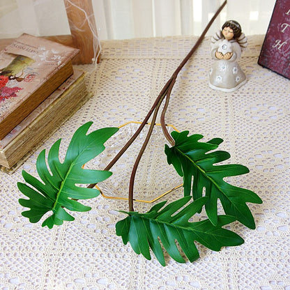 Lifelike Artificial 3-Prong Fuzhou Leaf & Spring Rain Leaf – Perfect for Wedding Decor, Photography, and Interior Landscaping