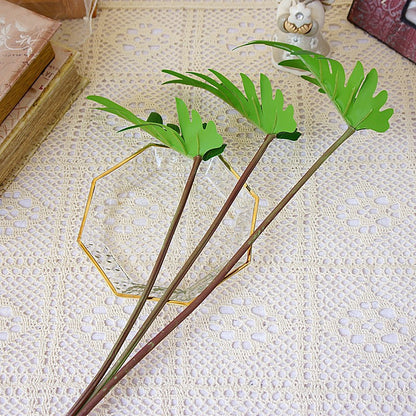 Lifelike Artificial 3-Prong Fuzhou Leaf & Spring Rain Leaf – Perfect for Wedding Decor, Photography, and Interior Landscaping