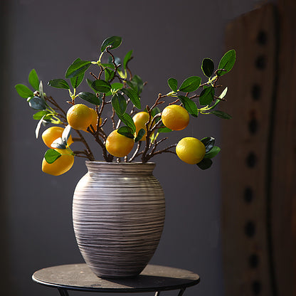 Beautiful Faux Lemon Branch Floral Arrangement - Fresh and Lively Table Centerpiece Perfect for Restaurant Decor and Home Accents