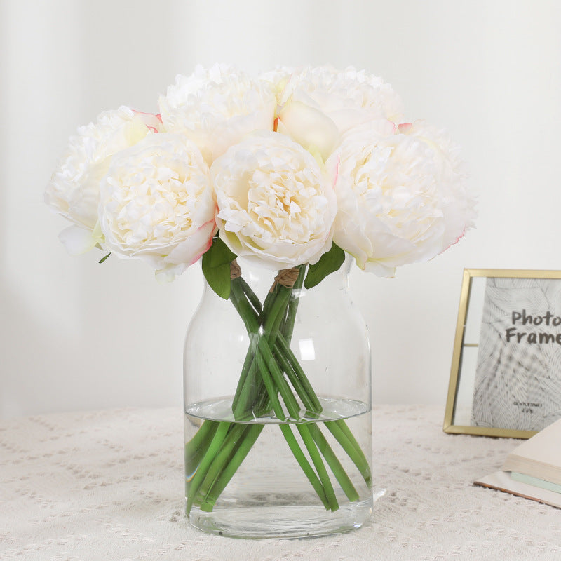 Elegant European-style 5-Head Artificial Peony Bouquet - Perfect for Home Decor, Wedding Decorations, and Charming Display Accents