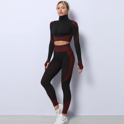 3 Piece Women's Yoga Outfit Set Includes Sports Bra High Waisted Leggings and Lightweight Jacket for Comfort and Flexibility