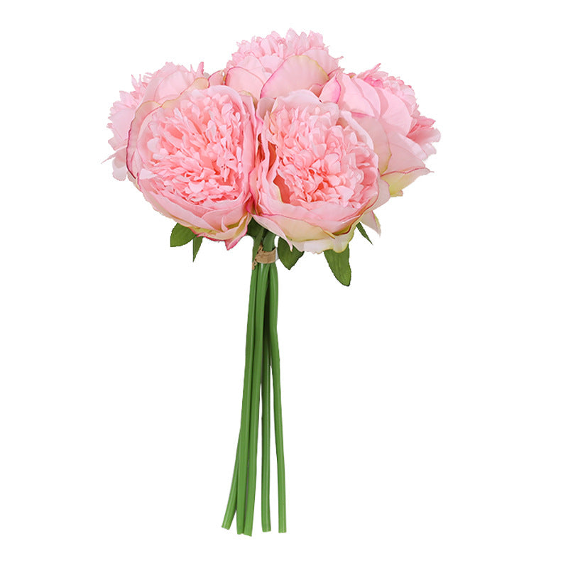 Elegant European-style 5-Head Artificial Peony Bouquet - Perfect for Home Decor, Wedding Decorations, and Charming Display Accents