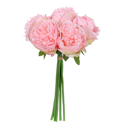 Elegant European-style 5-Head Artificial Peony Bouquet - Perfect for Home Decor, Wedding Decorations, and Charming Display Accents