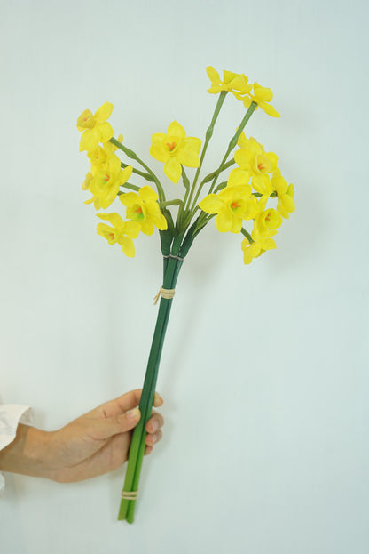 Soft Gel Narcissus Flower Bouquet for Elegant Living Room and Dining Table Decoration - Stunning Pot for Balcony Display and Luxurious Gift Idea