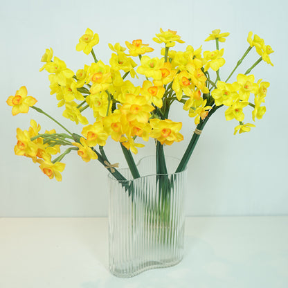 Soft Gel Narcissus Flower Bouquet for Elegant Living Room and Dining Table Decoration - Stunning Pot for Balcony Display and Luxurious Gift Idea