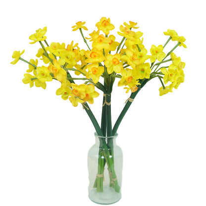 Soft Gel Narcissus Flower Bouquet for Elegant Living Room and Dining Table Decoration - Stunning Pot for Balcony Display and Luxurious Gift Idea