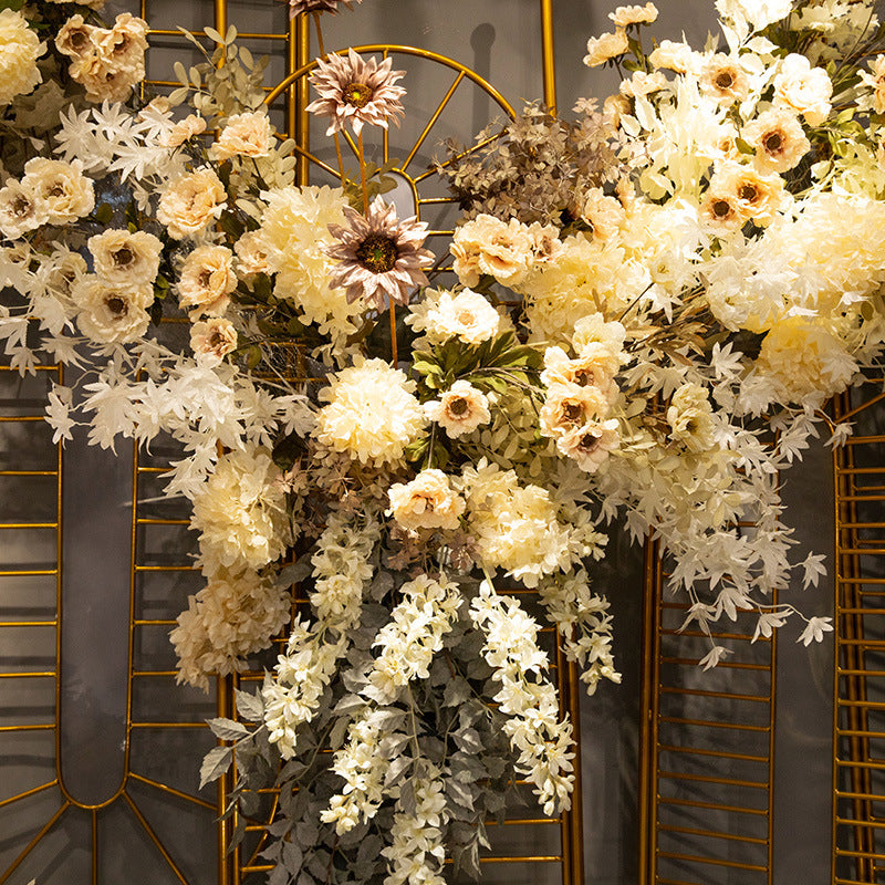 Elegant White Wedding Faux Flowers for Stunning Ceremony Decor - Perfect for Arches, Aisles, and Backdrops