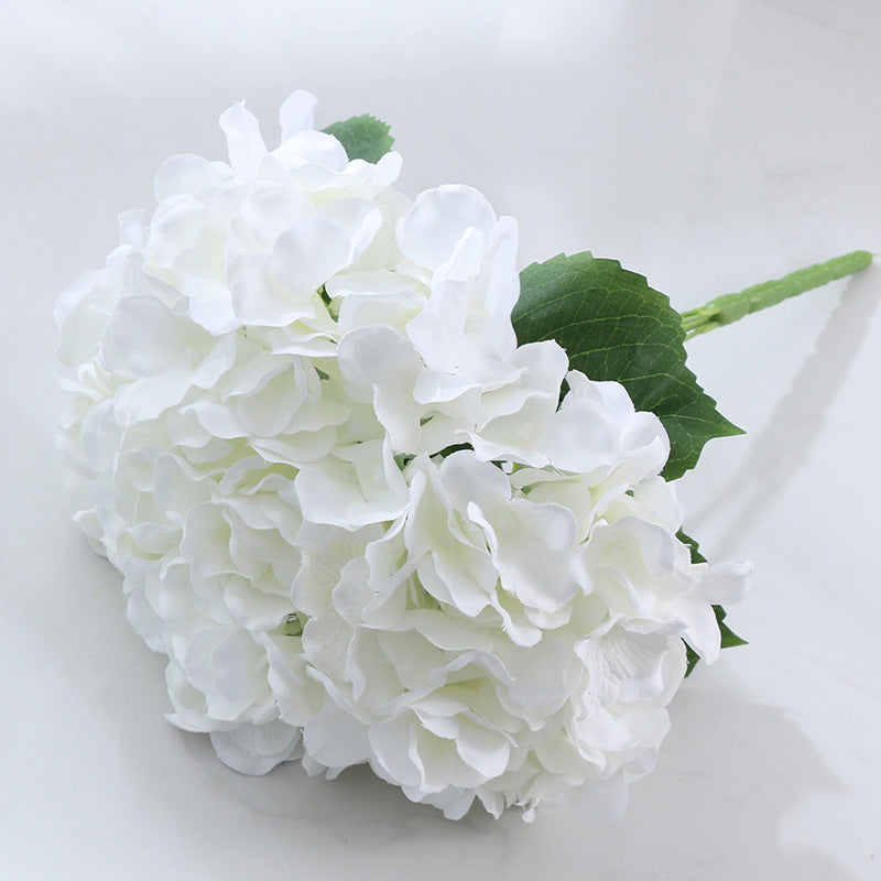 Charming Mallorca-Inspired Artificial Hydrangea Bouquet - 5-Head Silk Flower Arrangement for Home Decor, Weddings, and Floral Wall Displays