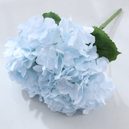 Charming Mallorca-Inspired Artificial Hydrangea Bouquet - 5-Head Silk Flower Arrangement for Home Decor, Weddings, and Floral Wall Displays