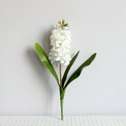 Realistic 3D Touch Hyacinth Home Decor -  Plastic Faux Daffodil Potted Plant Arrangement for Elegant Interiors