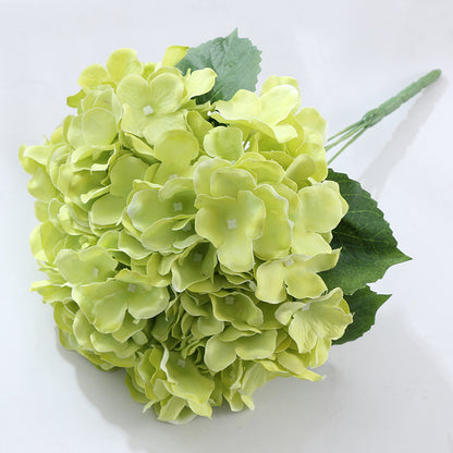 Charming Mallorca-Inspired Artificial Hydrangea Bouquet - 5-Head Silk Flower Arrangement for Home Decor, Weddings, and Floral Wall Displays