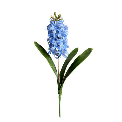 Realistic 3D Touch Hyacinth Home Decor -  Plastic Faux Daffodil Potted Plant Arrangement for Elegant Interiors