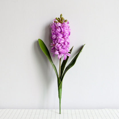 Realistic 3D Touch Hyacinth Home Decor -  Plastic Faux Daffodil Potted Plant Arrangement for Elegant Interiors