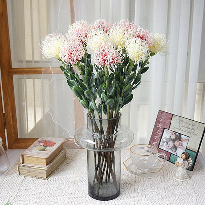 Realistic Single Stem Small Floral Cushion Decoration - Artificial Plastic Flowers for Home Decor, Stylish Photo Props, and Elegant Flower Arrangements