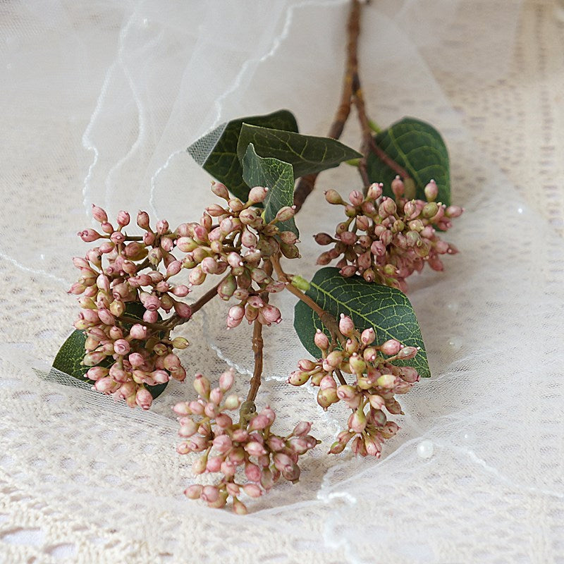 Single Stem Japanese Wild Berry Faux Flower - Perfect for Home Décor, Wedding Celebrations, and Photography Setups