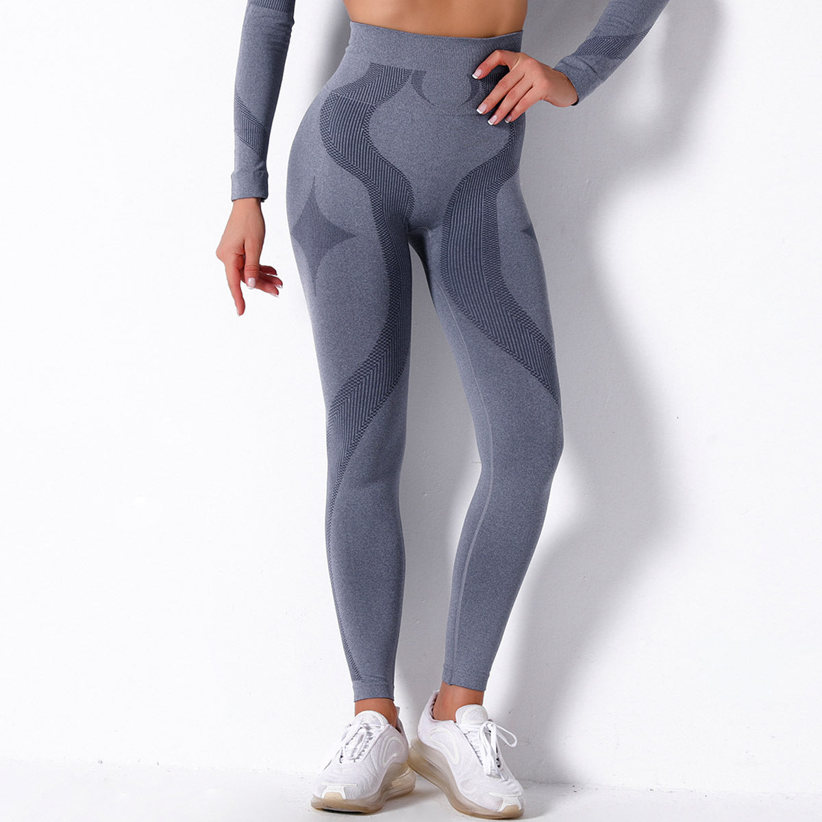 Seamless Striped High Waisted Compression Leggings for Breathable Athletic Performance Ideal for Yoga Running and Workouts