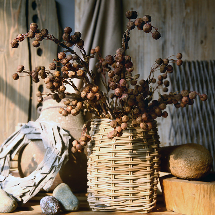 Vibrant Autumn Hawthorn Branch Decorative Artificial Fruit Arrangement - Perfect for Floral Design, Home Decor, and Seasonal Celebrations