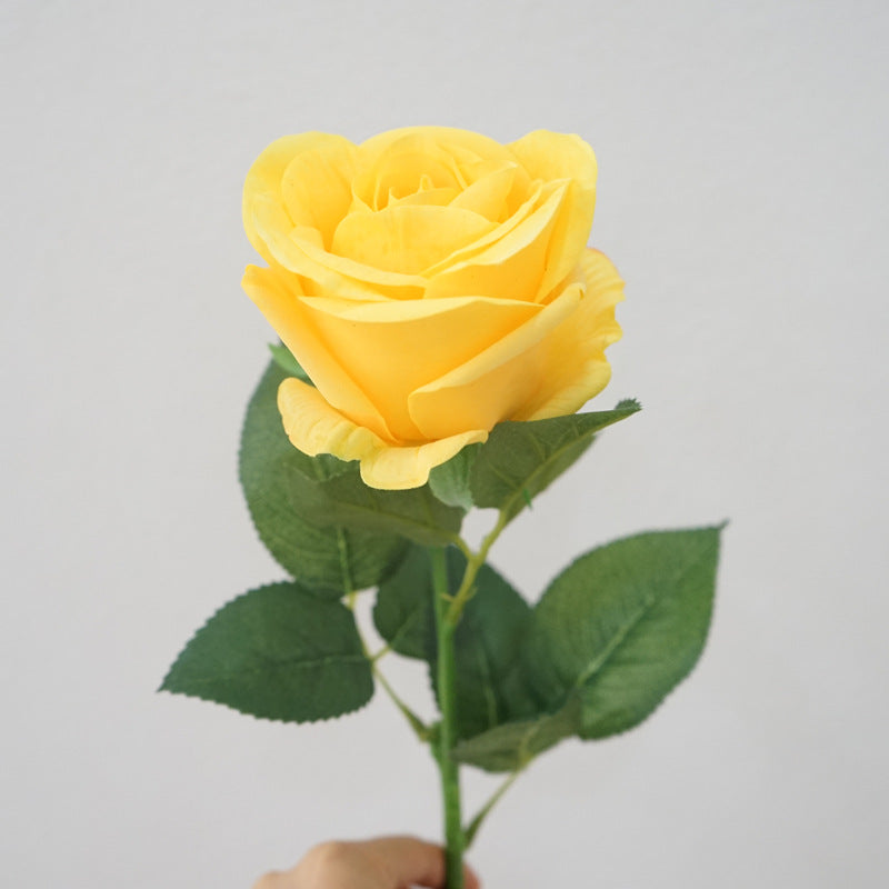 Ultra-Realistic Touch Hydrating Rose - Single Stem Large Faux Flower for Venus Soft Decor, Flower Arrangements & Photography Props