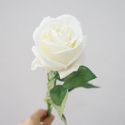 Ultra-Realistic Touch Hydrating Rose - Single Stem Large Faux Flower for Venus Soft Decor, Flower Arrangements & Photography Props