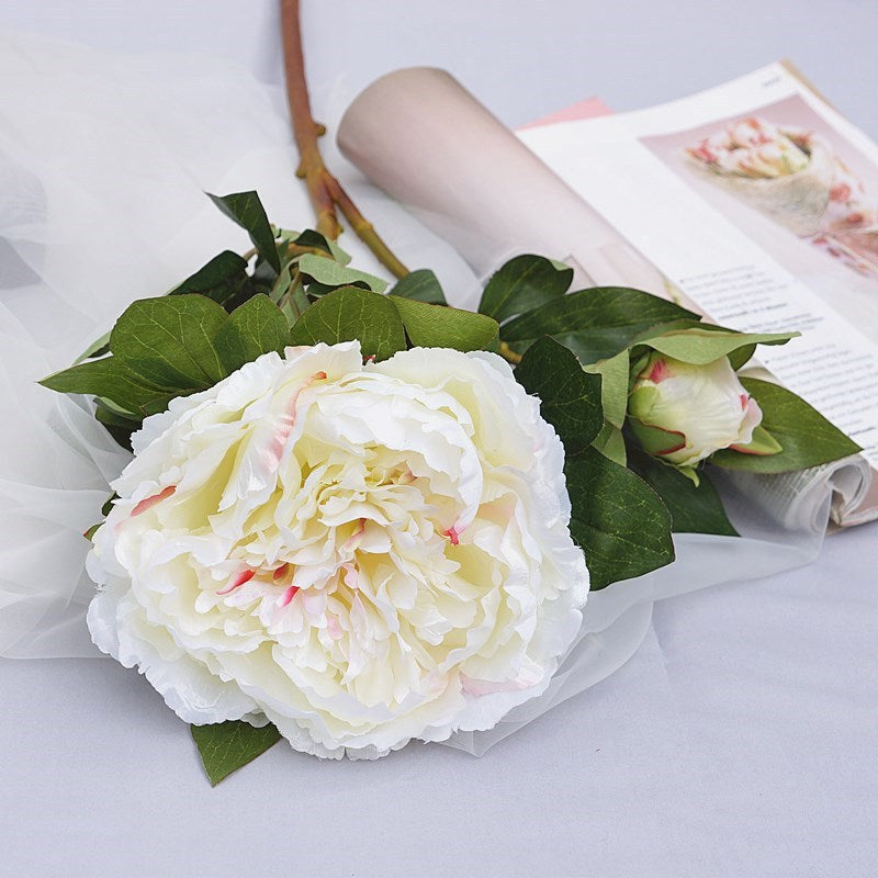 Realistic Silk Peony Flower with Long Stem – Ideal for Home Decor, Wedding Celebrations, and Photography Backdrops