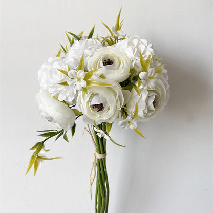 Charming Mixed Floral Arrangement with Hydrangea and Peony - Elegant Artificial Flower Bouquet for Home Décor and Wedding Celebrations