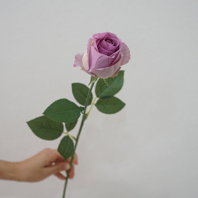 Ultra-Realistic Touch Hydrating Rose – Single Stem Bulgarian Faux Flower for Elegant Home Décor, Perfect for Living Room, Dining Table, and Bedroom Arrangements