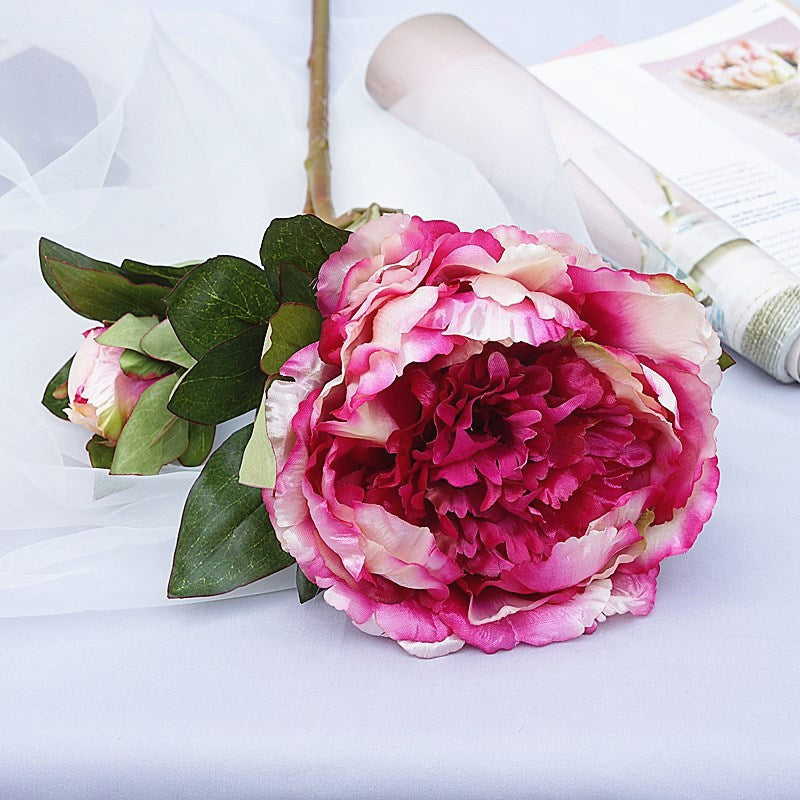 Realistic Silk Peony Flower with Long Stem – Ideal for Home Decor, Wedding Celebrations, and Photography Backdrops