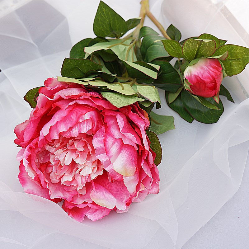 Realistic Silk Peony Flower with Long Stem – Ideal for Home Decor, Wedding Celebrations, and Photography Backdrops