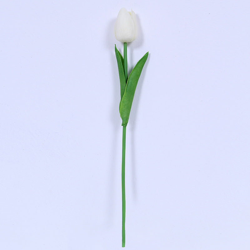 High-Quality Realistic PU Miniature Tulip - Single  Artificial Silk Flower for Elegant Wedding Decor and Living Room Accent Piece