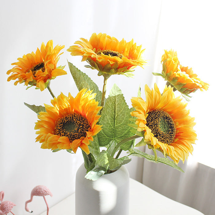 Lifelike Sunflower with Plush Stem - Faux Floral Decor for Weddings and Home Decoration | Beautiful Dried Flower Look for Lasting Elegance