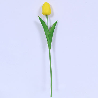 High-Quality Realistic PU Miniature Tulip - Single  Artificial Silk Flower for Elegant Wedding Decor and Living Room Accent Piece