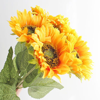 Lifelike Sunflower with Plush Stem - Faux Floral Decor for Weddings and Home Decoration | Beautiful Dried Flower Look for Lasting Elegance