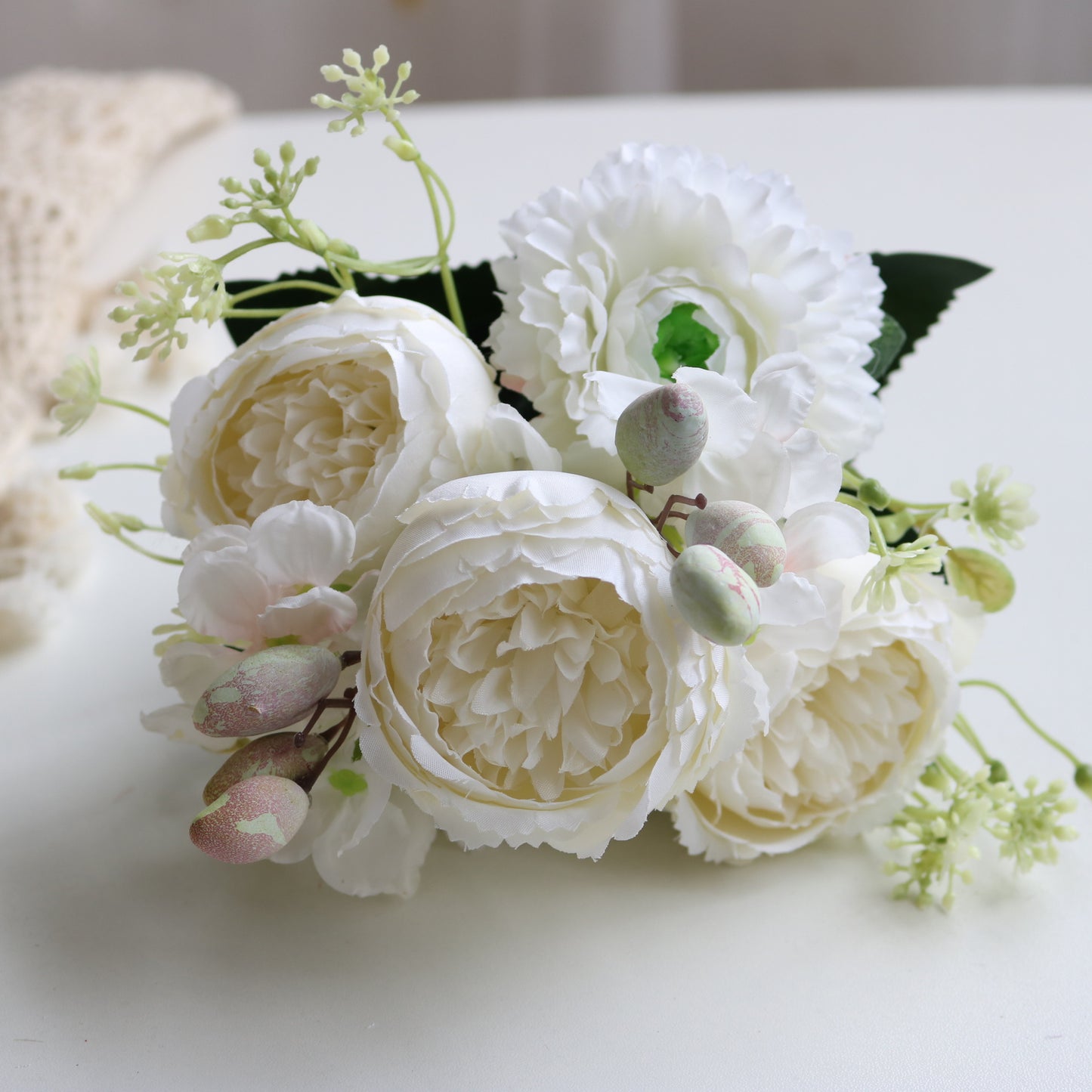 Stunning Faux Berry Hydrangea Peony Bouquet - Perfect for Home Decor, Weddings, and Bridal Photography Props