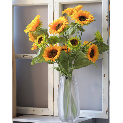 Lifelike Sunflower with Plush Stem - Faux Floral Decor for Weddings and Home Decoration | Beautiful Dried Flower Look for Lasting Elegance