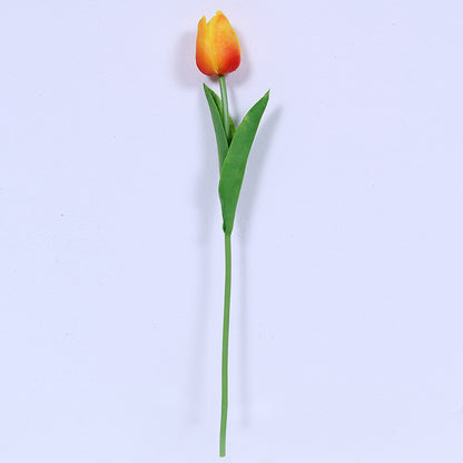 High-Quality Realistic PU Miniature Tulip - Single  Artificial Silk Flower for Elegant Wedding Decor and Living Room Accent Piece