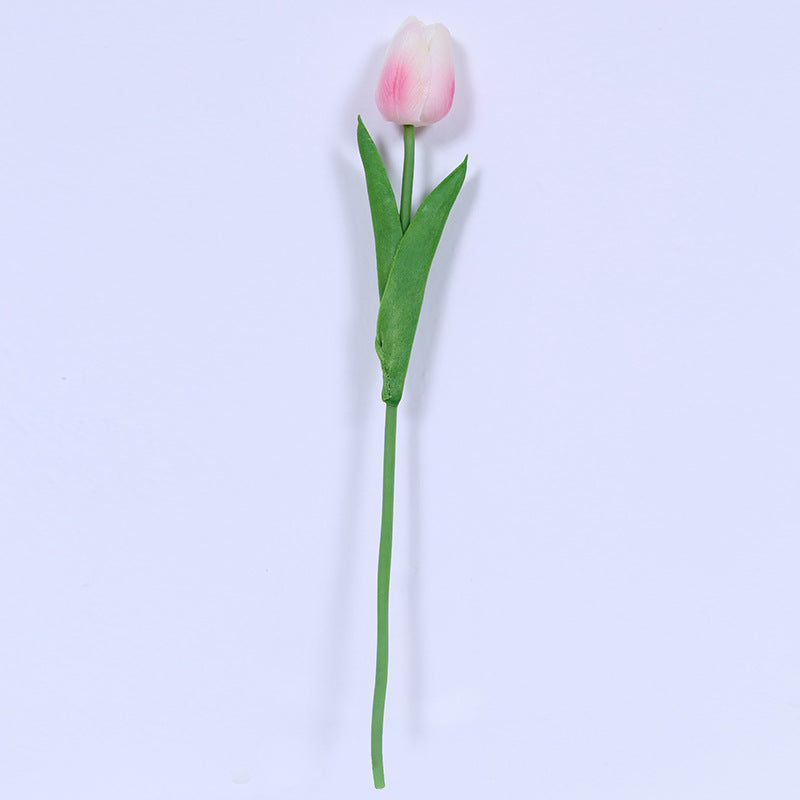 High-Quality Realistic PU Miniature Tulip - Single  Artificial Silk Flower for Elegant Wedding Decor and Living Room Accent Piece