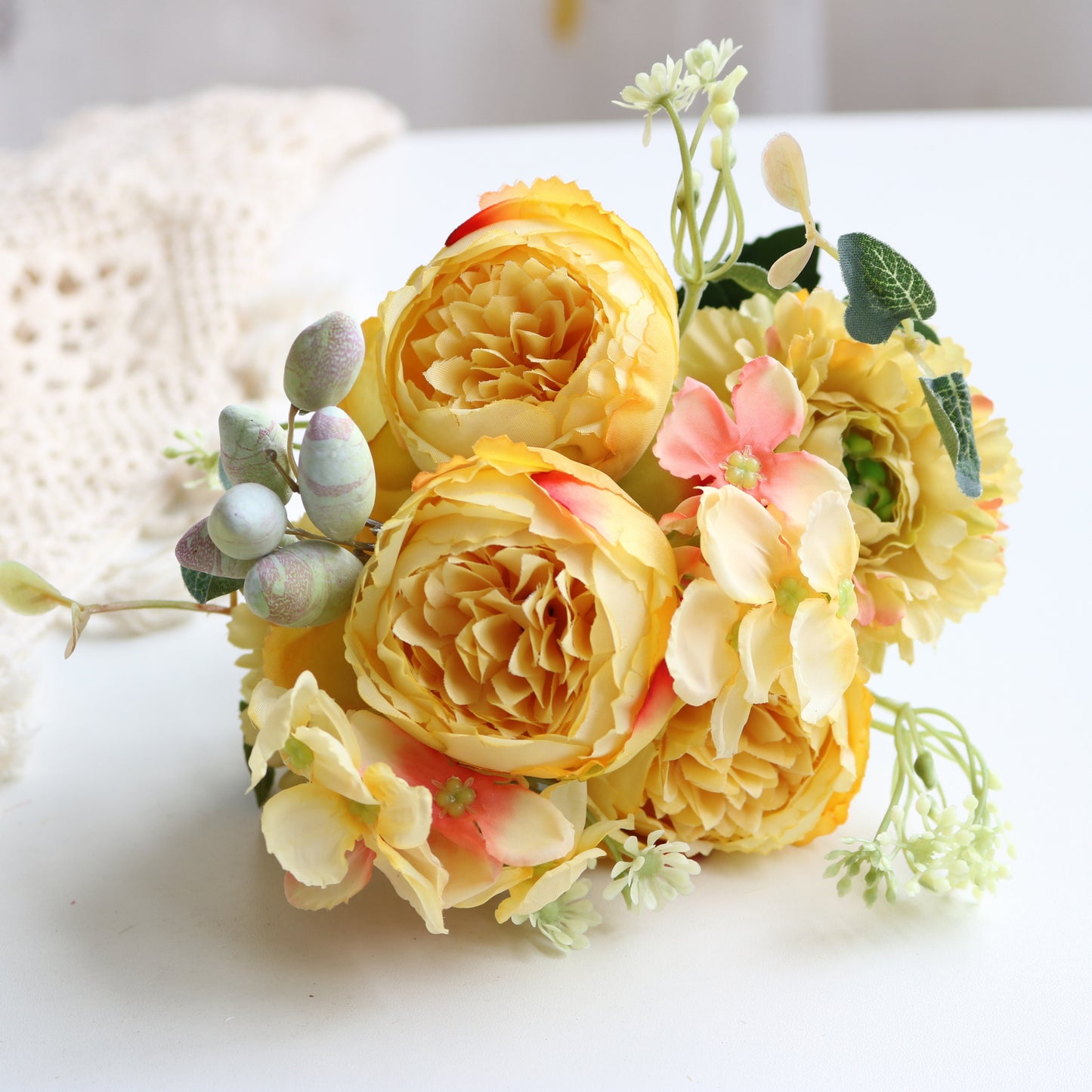 Stunning Faux Berry Hydrangea Peony Bouquet - Perfect for Home Decor, Weddings, and Bridal Photography Props