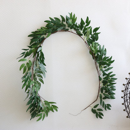 Realistic Willow Vine for Woodland-Themed Baby Birthday Decorations, Wedding Celebrations, and Home Décor - Featuring Eucalyptus and Gum Leaves