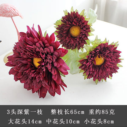 Realistic Sunflower Bouquet - European Style Artificial Sunflower Silk Flowers for Wedding Decor, Rustic Dried Floral Handheld Bouquets for Celebrations