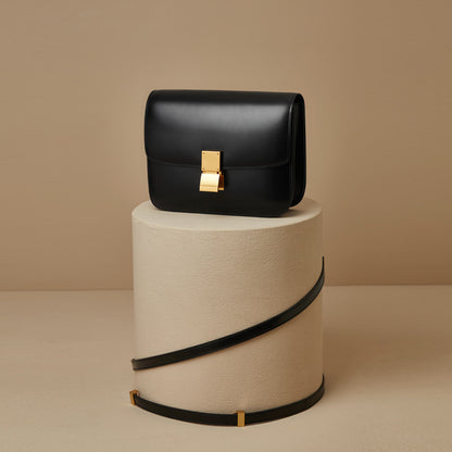 Genuine Leather Women s Shoulder Bag Versatile Crossbody Tofu Bag with Spacious Design for Everyday Use