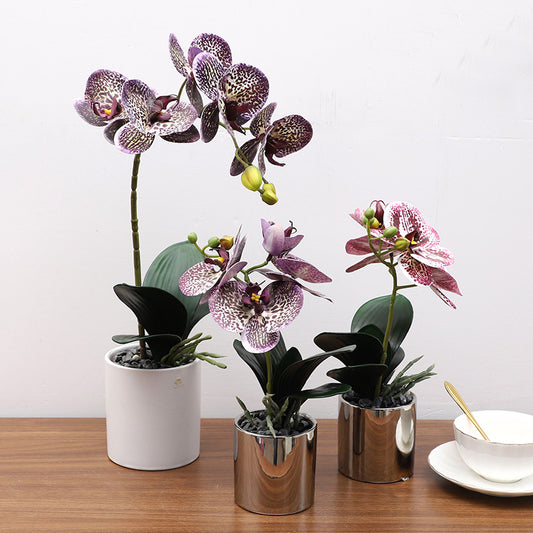 Elegant Nordic Faux Orchid Plant - Stunning Home and Living Room Decor with Realistic Silk Flowers for Timeless Beauty