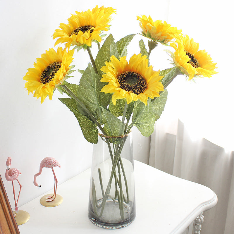 Lifelike Sunflower with Plush Stem - Faux Floral Decor for Weddings and Home Decoration | Beautiful Dried Flower Look for Lasting Elegance