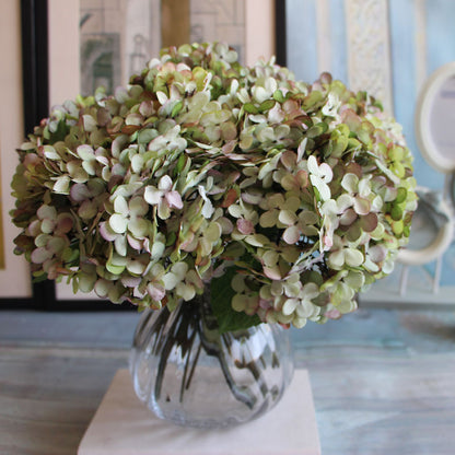 Realistic Artificial Hydrangea Potted Flower Arrangement - Elegant Ink Wash Design for Home Décor and Wedding Floral Art