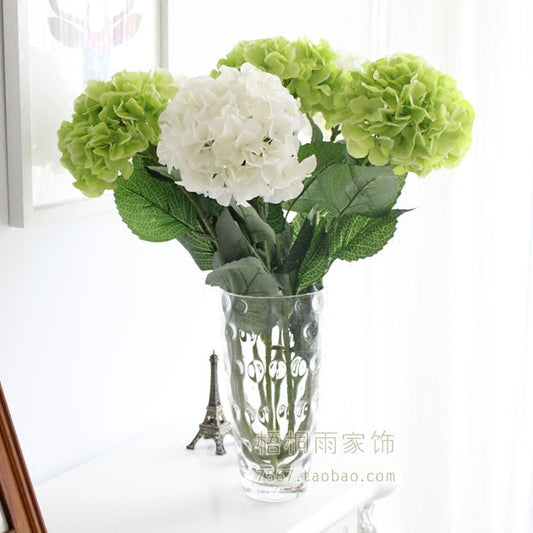 Elegant Long-Stemmed Hydrangea Floral Arrangement -  Silk Flowers for Luxury Home Decor - Vintage European Style Floor Display