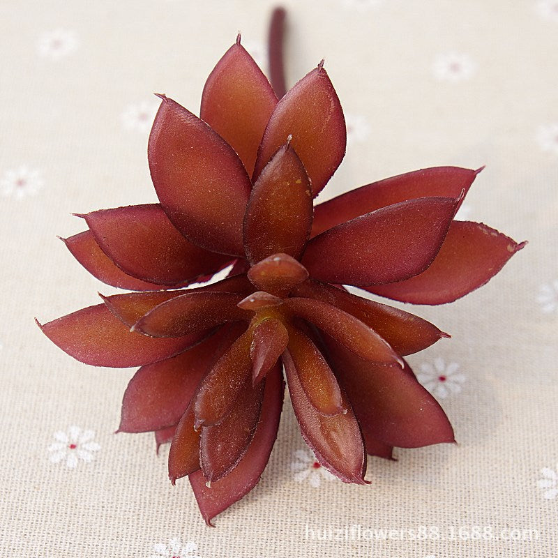 Realistic Succulent Plant Stem with Mini Lotus Flowers - Perfectly Crafted Faux Floral Decor for Plant Walls and Miniature Gardens