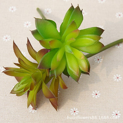 Realistic Succulent Plant Stem with Mini Lotus Flowers - Perfectly Crafted Faux Floral Decor for Plant Walls and Miniature Gardens