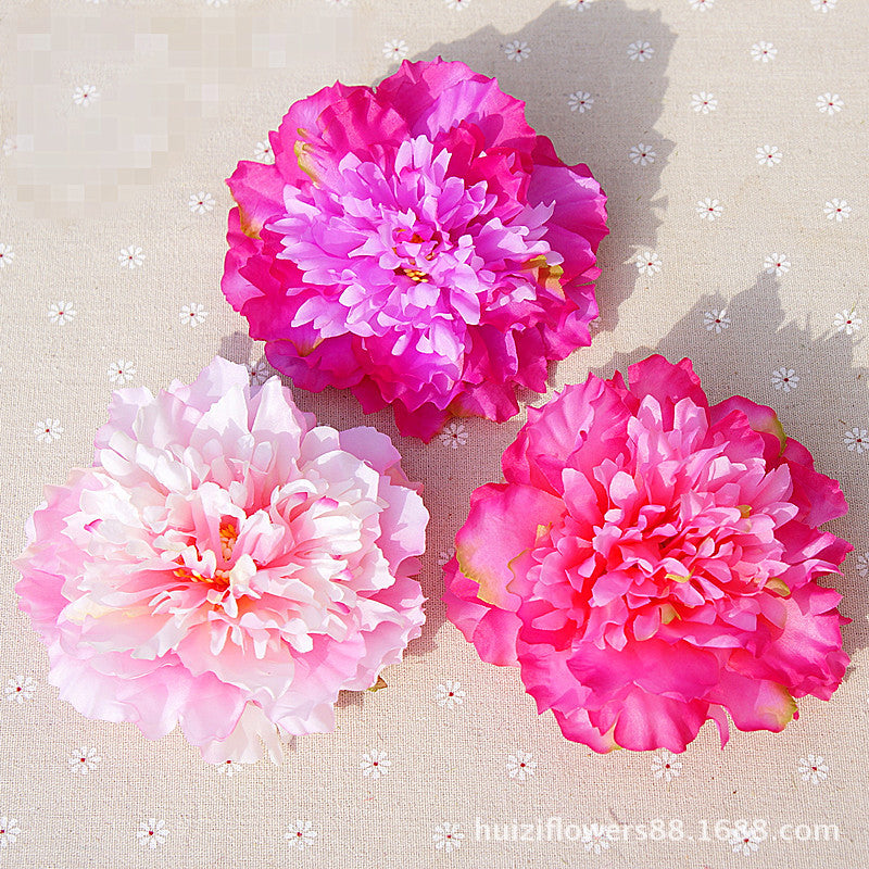 Artificial Peony Blossom Heads - Realistic Faux Flowers for Wedding Decor, Photography Backdrops, and Handmade DIY Arrangements