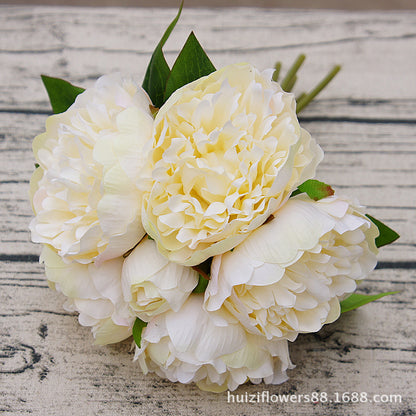 Stunning 6-Piece Peony Bouquet - Lifelike Artificial Flowers for Home Décor, Weddings, and DIY Photography Projects