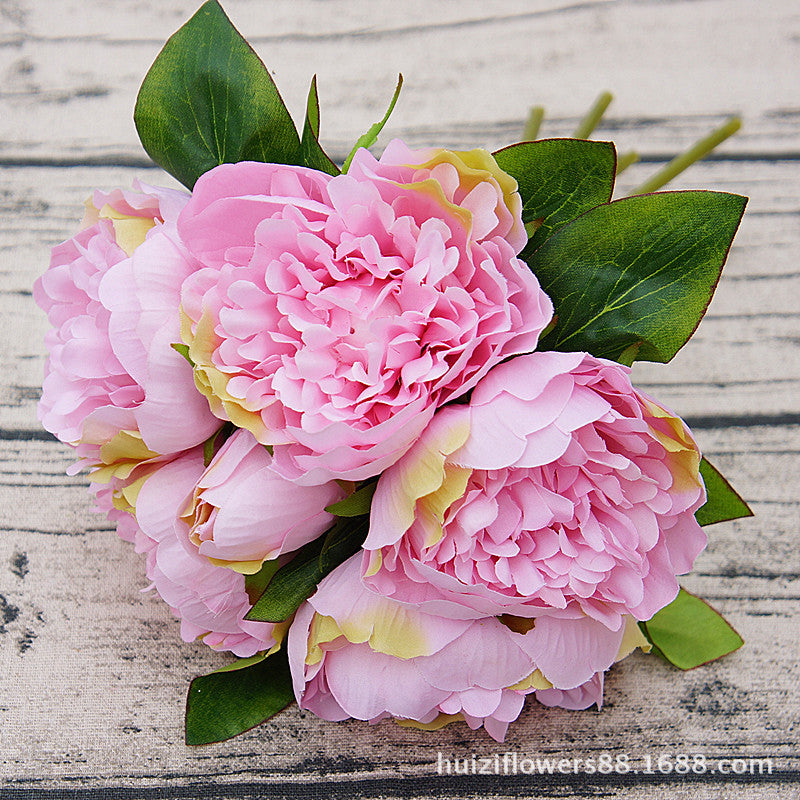 Stunning 6-Piece Peony Bouquet - Lifelike Artificial Flowers for Home Décor, Weddings, and DIY Photography Projects