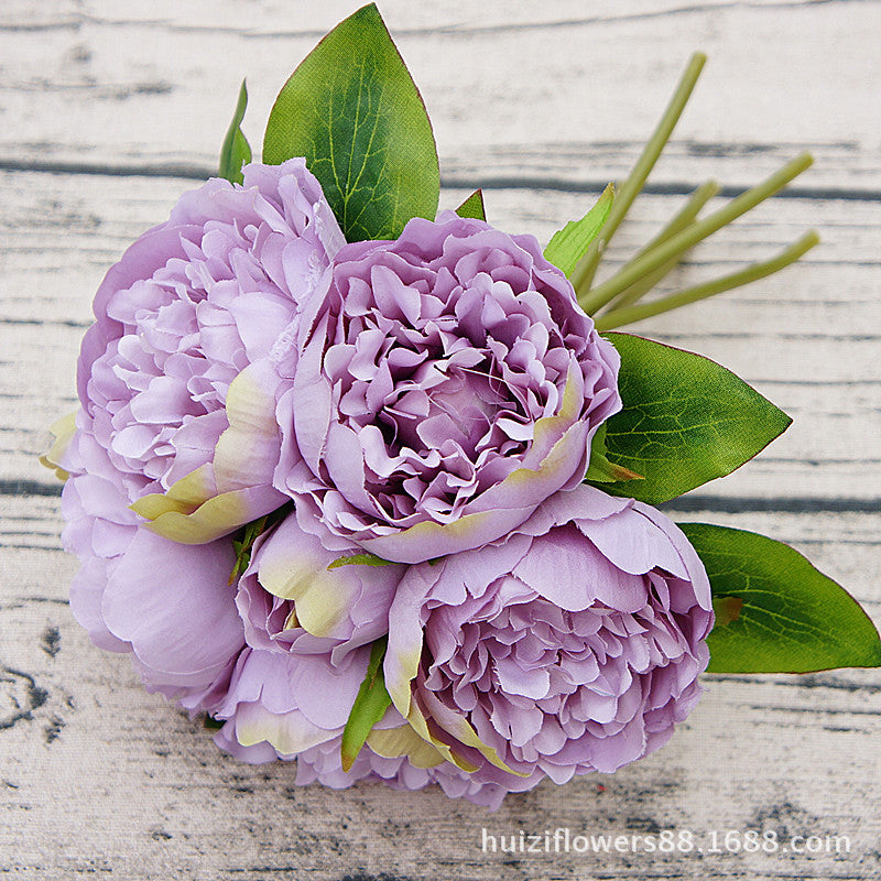 Stunning 6-Piece Peony Bouquet - Lifelike Artificial Flowers for Home Décor, Weddings, and DIY Photography Projects